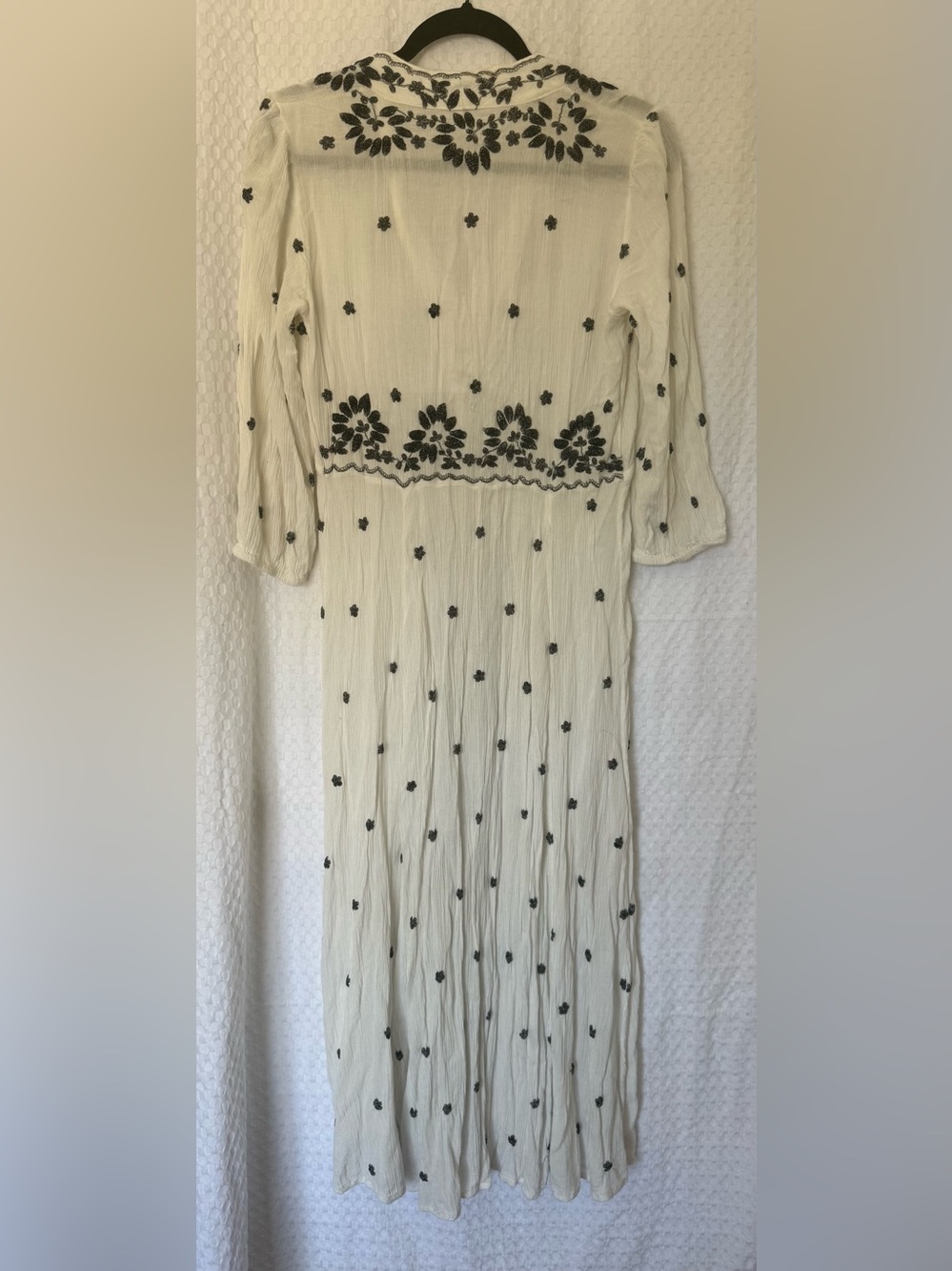 Free People Fable Midi Dress Embroidered Boho Ivory Medium - Picture 3 of 6